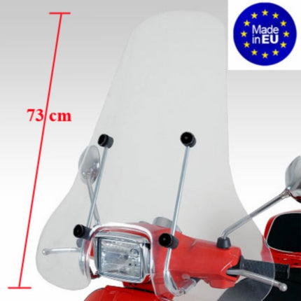 Pare-brise Regia avec kit de fixation haut (fabriqué en UE) transparent vespa S