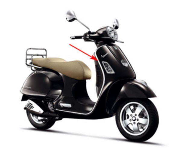 sierstrip Piaggio origineel beenschild <2018 rechts chroom gt 200cc, gts, gtv 577181