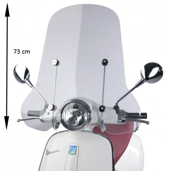 windscherm Piaggio origineel met bevestigingsset hoog helder 73cm elettrica, primavera 1b001042