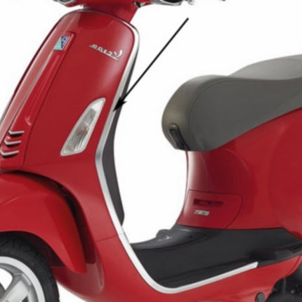 Baguette décorative Piaggio d'origine tablier gauche chrome Primavera, Sprint 673638