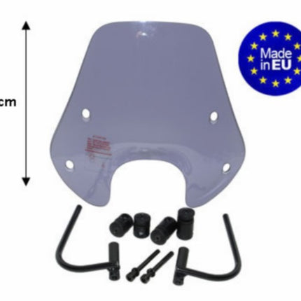 Pare-brise Regia avec kit de fixation bas (fabriqué en UE) 30cm fumé zip2000