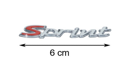 sticker Piaggio original word [sprint] front fender chrome sprint 125 4t, sprint 150 4t, sprint 4t 1b001263