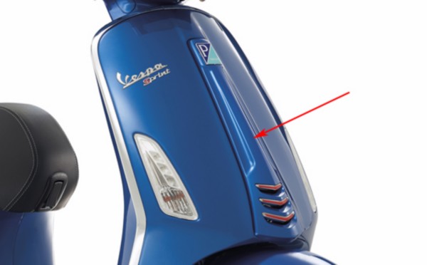 voorscherm Piaggio origineel midden blauw azzurro 261/a sprint 1b000203000dq