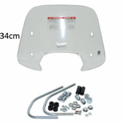 windscherm Piaggio origineel met bevestigingsset laag 34cm helder sprint 1b001027