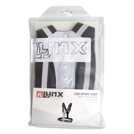 Lynx Reflectie LED sport vest USB – Volwassen / one size fits all. USB-C oplaadbaar – FK429005.BLA – productafbeelding 2