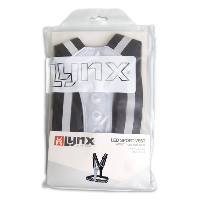 Lynx Reflectie LED sport vest USB – Volwassen / one size fits all. USB-C oplaadbaar – FK429005.BLA – productafbeelding 2