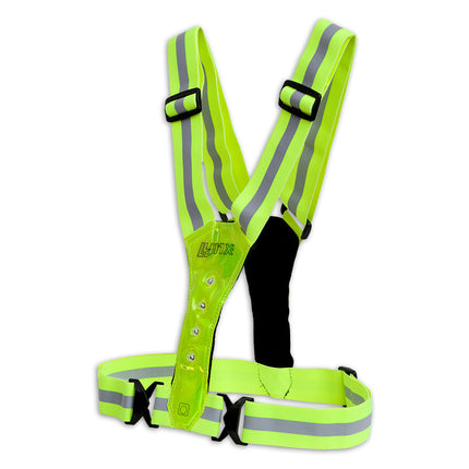 Lynx Reflectie LED sport vest USB – Volwassen / one size fits all. USB-C oplaadbaar – FK429005.YEL