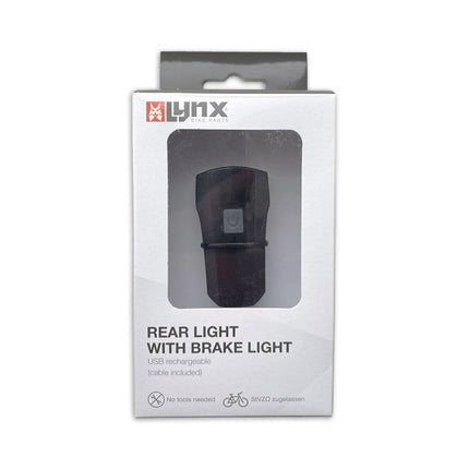 Lynx Achterlicht USB met remlicht functie – productafbeelding 2