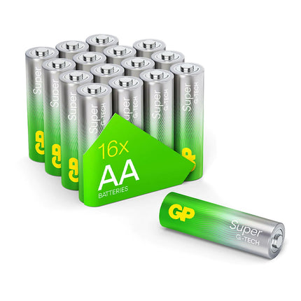 GP Super Alkaline AA-batterijen 16PK
