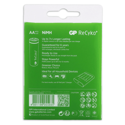 GP Oplaadbare AA-batterijen 2100mAh NiMH 4PK – productafbeelding 3