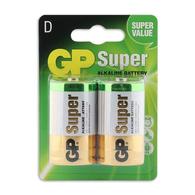 GP Super Alkaline D-batterijen 2PK