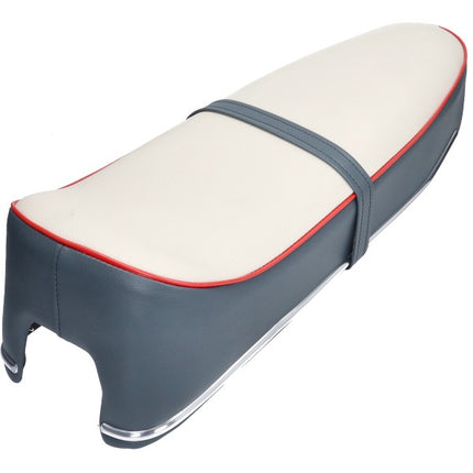 buddy seat (made in EU) open red piping K53 grey/cream Kreidler 27.94.99