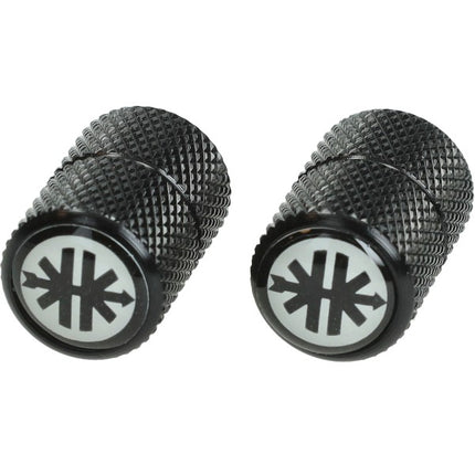 Jeu de bouchons de valve avec logo noir/blanc noir Kreidler