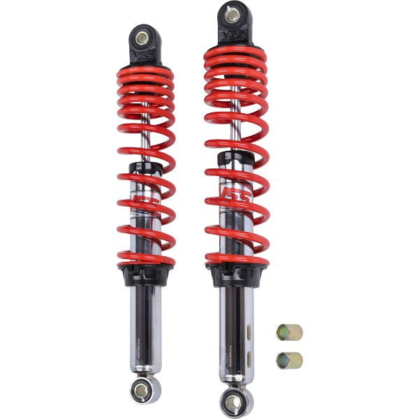 schokbrekerset yss 360mm chroom/rood simson, kreidler rd220-360p-03-15p