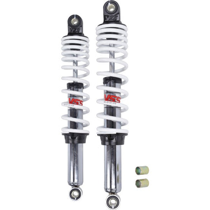 schokbrekerset yss 360mm chroom/wit simson, kreidler rd220-360-03-12p