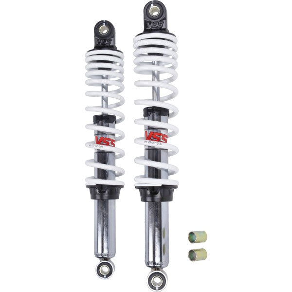 schokbrekerset yss 360mm chroom/wit simson, kreidler rd220-360-03-12p
