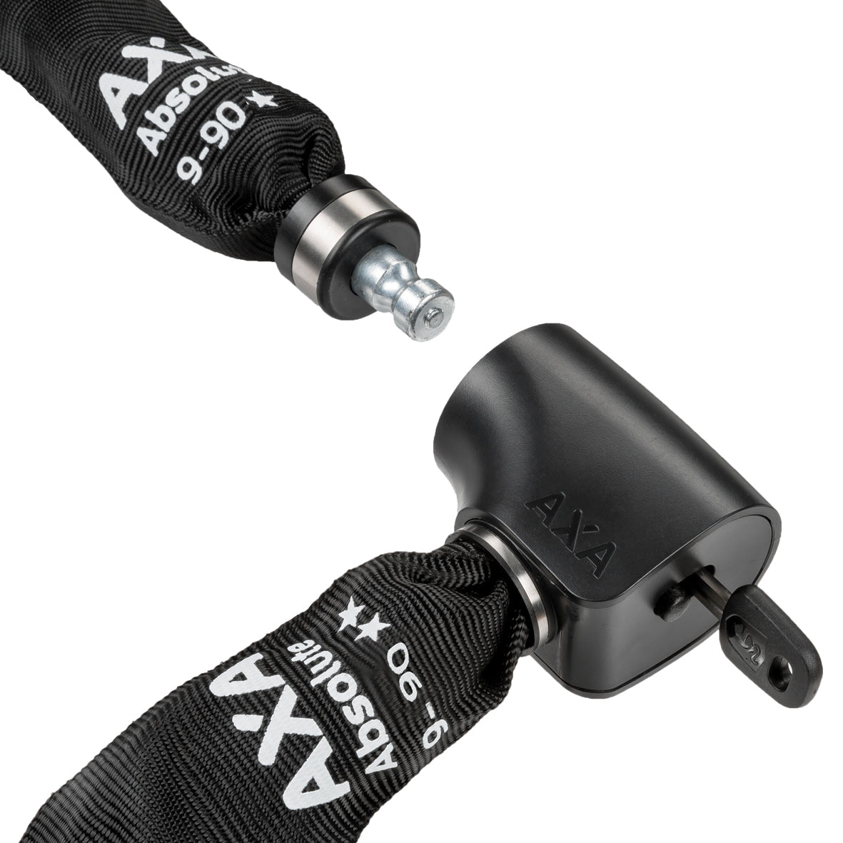 Kettingslot Axa Absolute 9-90 met polyester hoes - zwart