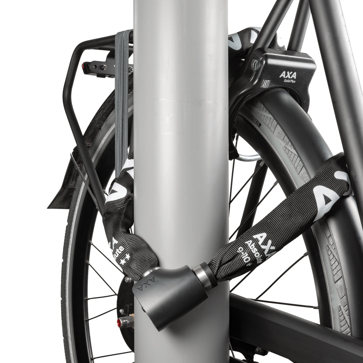 Kettingslot Axa Absolute 9-90 met polyester hoes - zwart