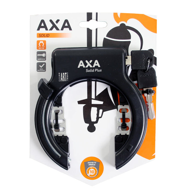 Ringslot Axa Solid Plus Retractable met uitneembare sleutel - zwart (op kaart)