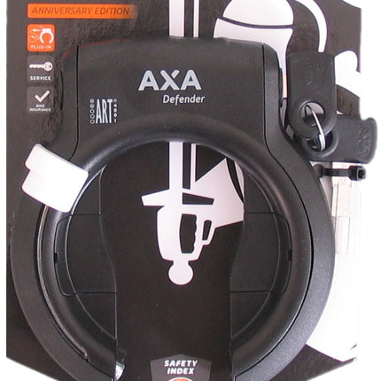 Ringslot Axa Defender Anniversary edition - zwart met witte knop