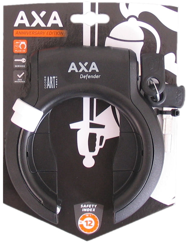 Ringslot Axa Defender Anniversary edition - zwart met witte knop