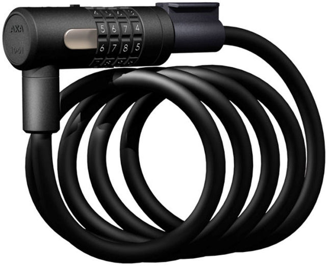 Spiraalkabelslot Axa Newton 150/10 code met houder - zwart
