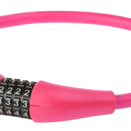 Antivol à câble à combinaison M-Wave Silicon 900 x 12mm - rose