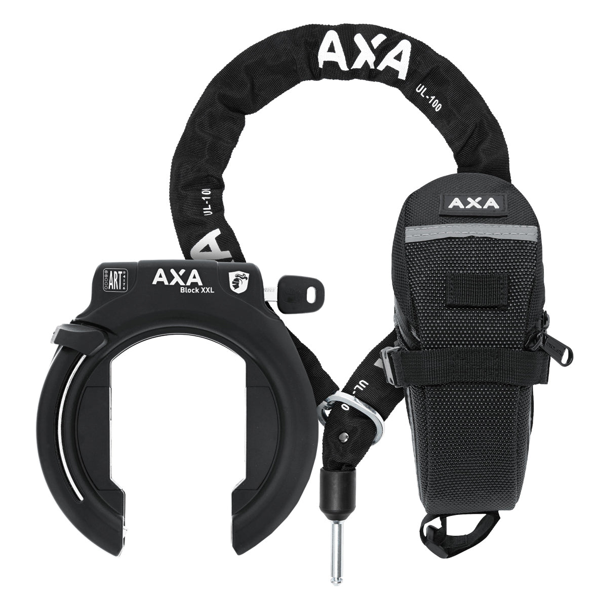 Ringslot Axa Block XXL met ULC100 insteekketting en zadeltasje