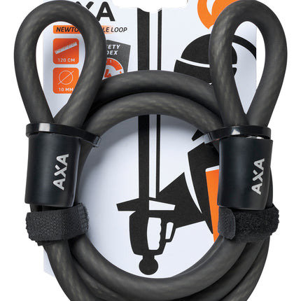 Slotkabel Axa Double Loop 120/10 - zwart