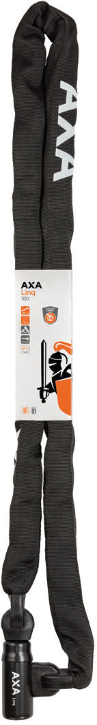 Kettingslot Axa Linq 180/9.5 met polyester hoes - zwart