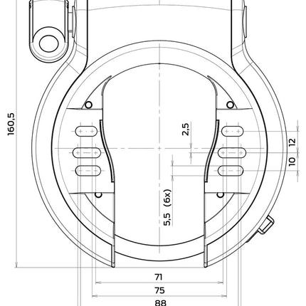 Ringslot Axa Defender Retractable - zwart