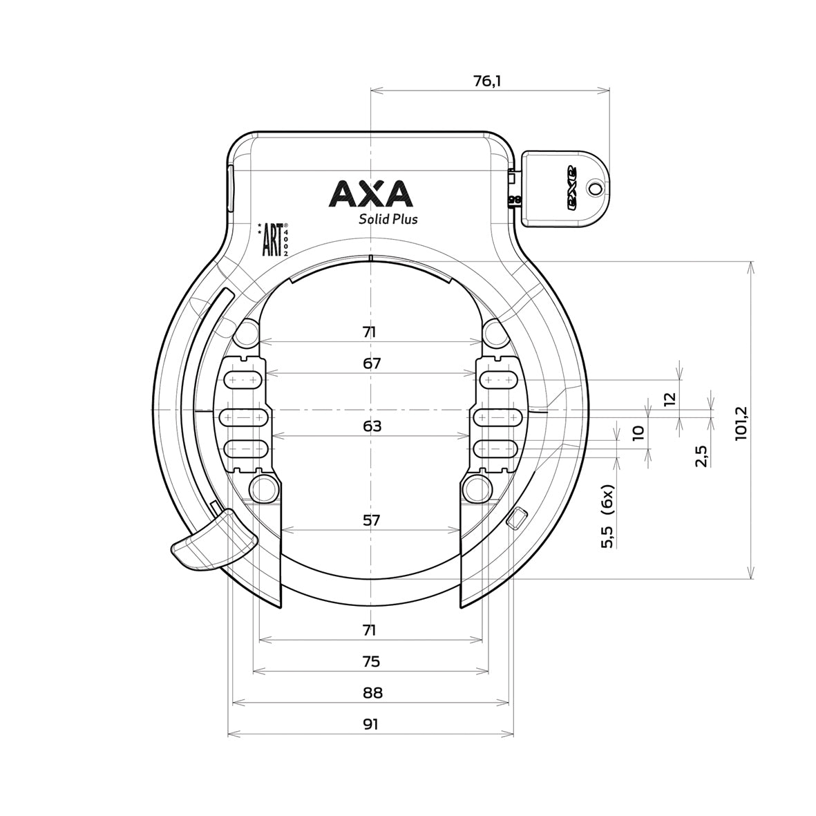 Set Ringslot Axa Solid Plus + Axa Linq City 100/7 - zwart