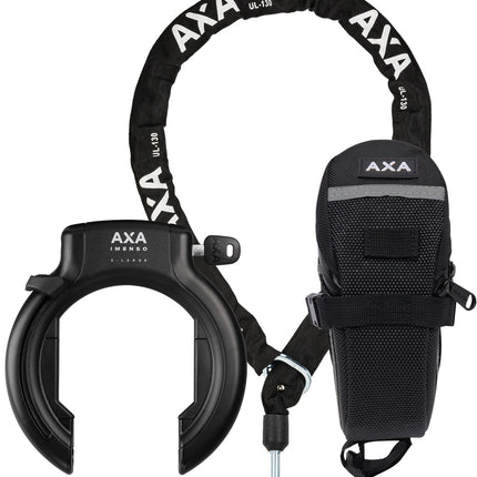 Antivol de cadre Axa Imenso XL + chaîne Axa ULC 130 + sacoche de selle - noir