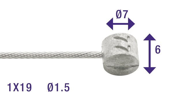 Rem binnenkabel Elvedes 2250mm RVS ø1,5mm Weinmann tonnippel (100 stuks in doos)