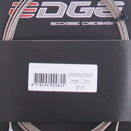 Rem binnenkabel Edge RVS 2250mm met 2 nippels