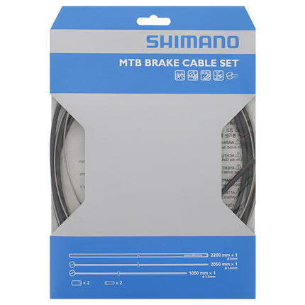 Jeu de câbles de frein Shimano VTT inox - noir