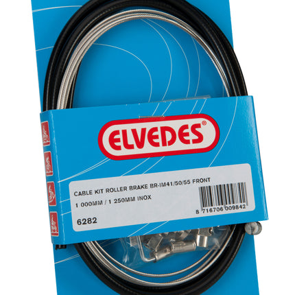 Rollerbrake kabelkit Elvedes BR-IM41/50/53 1000mm / 1250mm RVS - zwart (op kaart)