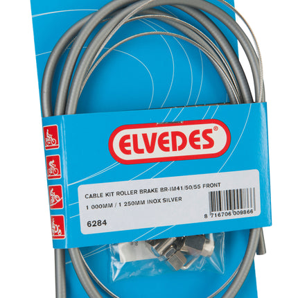 Rollerbrake kabelkit Elvedes BR-IM85/81/55/45 1000mm / 1250mm RVS - zilver (op kaart)