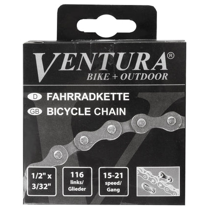 Chaîne 6/7 vitesses Ventura 1/2 x 3/32" 116 maillons - inclut un maillon rapide
