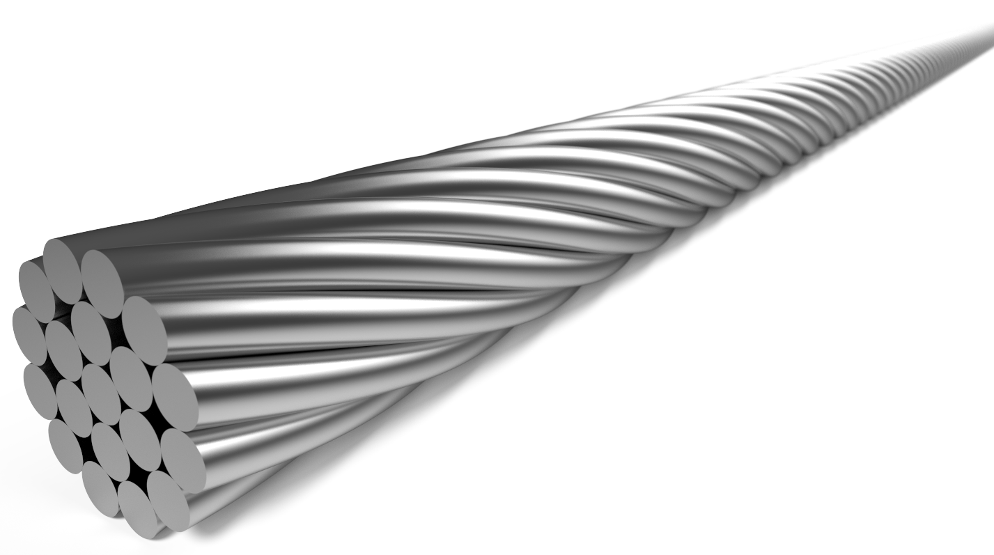 Schakel binnenkabel 3000 mm 1×19 draads RVS ø1,1mm met N-nippel ø4×4mm(doos à 50 stuks) - Zilver