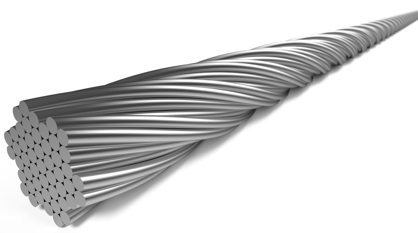 Schakel binnenkabel Elvedes 2250 mm 7 x 7 draads  RVS ø1,1mm met N-nippel ø4 x 4mm (doos à 100 stuks) - Zilver