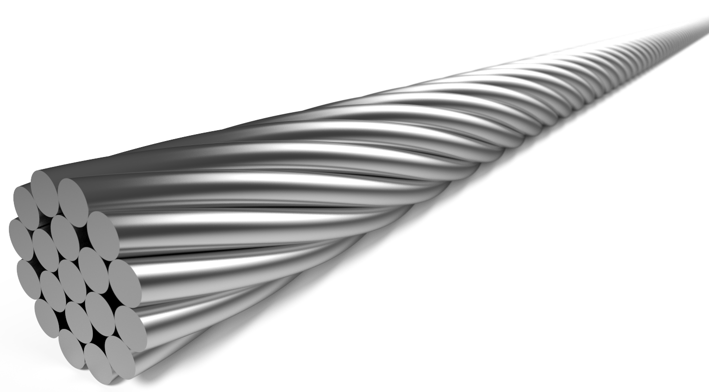 Schakel binnenkabel Elvedes 3000mm 1 x 19 draads RVS ø1,1mm met ø2,5 ×10 en ø4 × 4mm N-nippel - Zilver