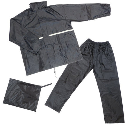 Regenpak Dresco Medium - zwart met reflectie