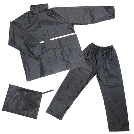 Regenpak Dresco Large - zwart met reflectie