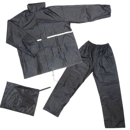 Regenpak Dresco XLarge - zwart met reflectie