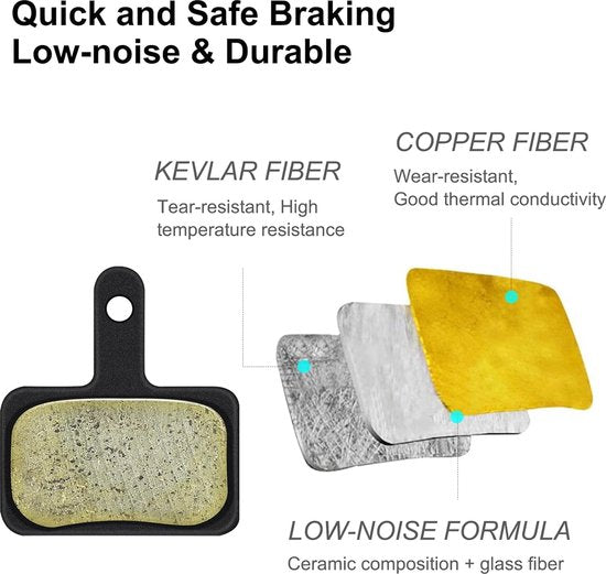 fatbike remblokken - 4 x remblokken voor de fiets schijfrem voor B01S, schijfrempads, fietsvoeringen, remblokken, high performance voor Deore, TRP, Tektro - mechanische remblokken