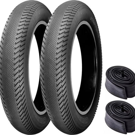 Fatbike Buitenband - Set 2stuks URBAN CITY STREETFIGHTER 20” FatBike Buitenbanden Inclusief Binnenbanden 20 x 4.0 inch ERTRO 100-406 20x4.0 Fat bike banden 20inch - Ouxi – Knaap – Phatfour – Super73 - Zwart