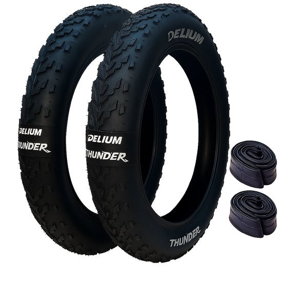Fatbike Buitenband - set van 2 - Delium Thundr - inclusief 2 Delium binnenbanden - 20x4.0