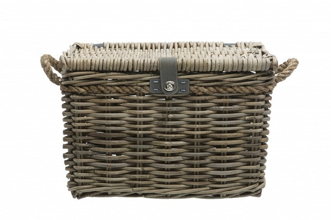 Rotan fietsmand New Looxs Melbourne Large 45 liter 45 x 33 x 31 cm - grijs