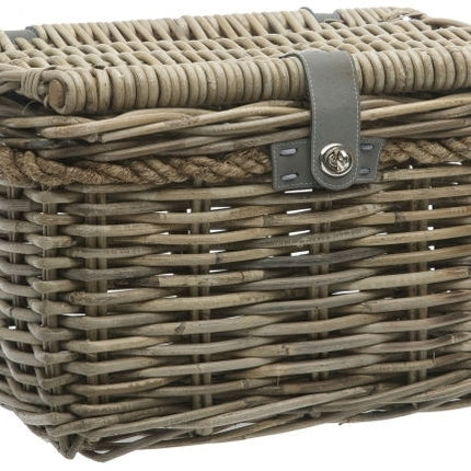 Rotan fietsmand New Looxs Melbourne Medium 24 liter 38 x 27 x 24 cm - grijs